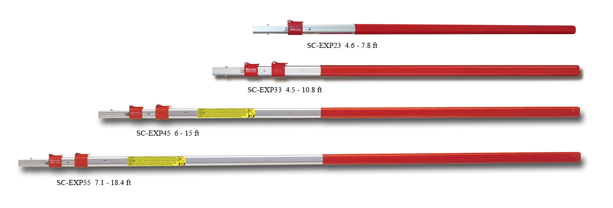 ARS EXP Extendable lightweight aluminum poles in 4 sizes